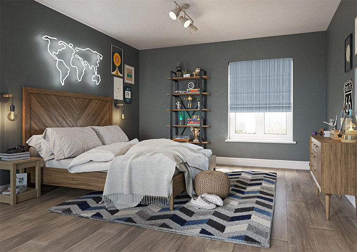 Nautical Stripes, Navy - Roman Blind - Image 6
